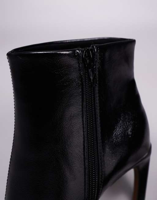 ASOS DESIGN Ebony extreme point high heeled ankle boots in black