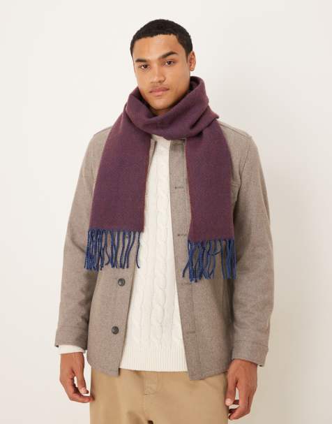ASOS DESIGN - Écharpe en laine de qualité supérieure à chevrons - Rouge bordeaux - view 1