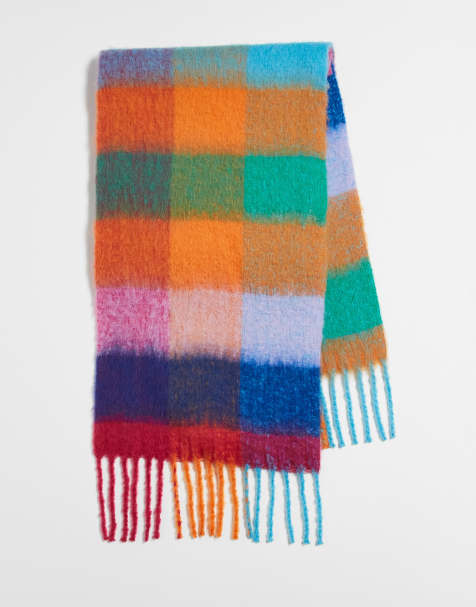 ASOS DESIGN - Écharpe tissée à carreaux multicolores - Couleurs vives - view 1