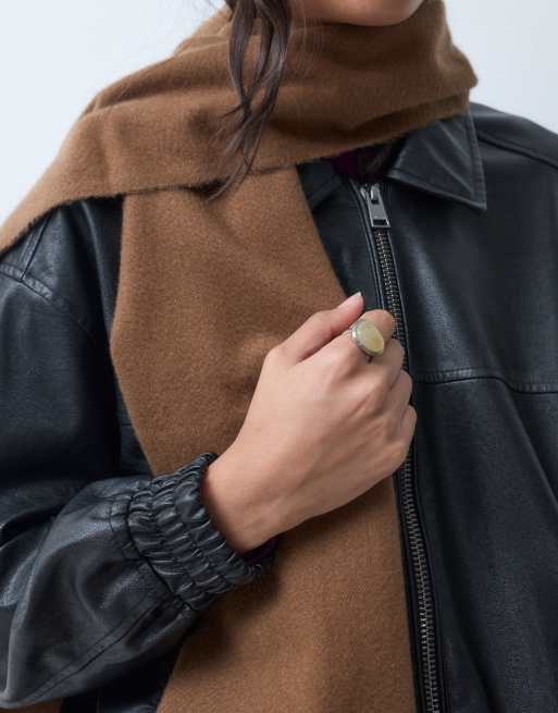 ASOS DESIGN écharpe tissée à franges camel, 2 de 3