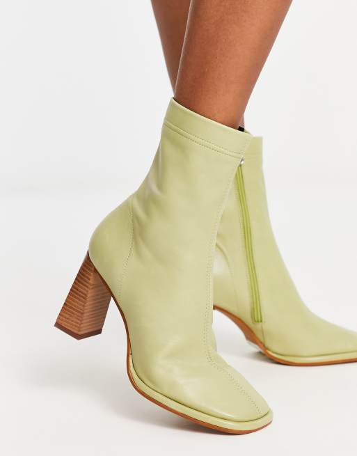 Green leather boots on sale womens