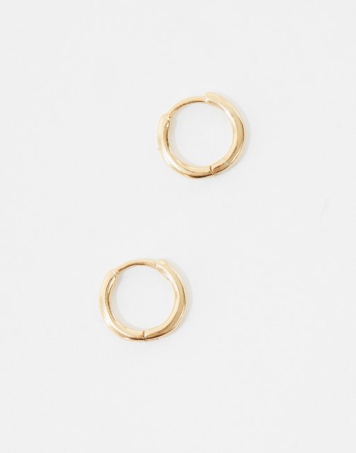 ASOS DESIGN - Echt zilveren 12k vergulde oorringen van 14 mm, 3 van 4