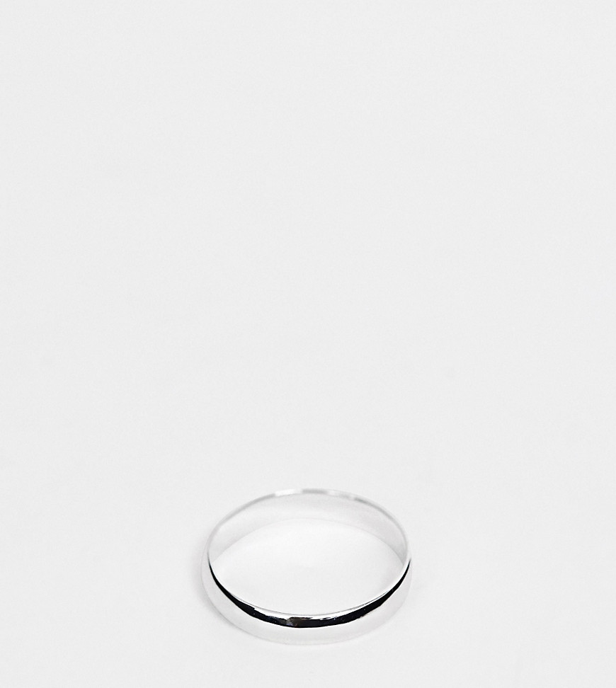ASOS DESIGN echt zilveren gladde dikke band ring