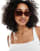 ASOS DESIGN - Eckige Sonnenbrille in Burgunderrot mit Metalldetail