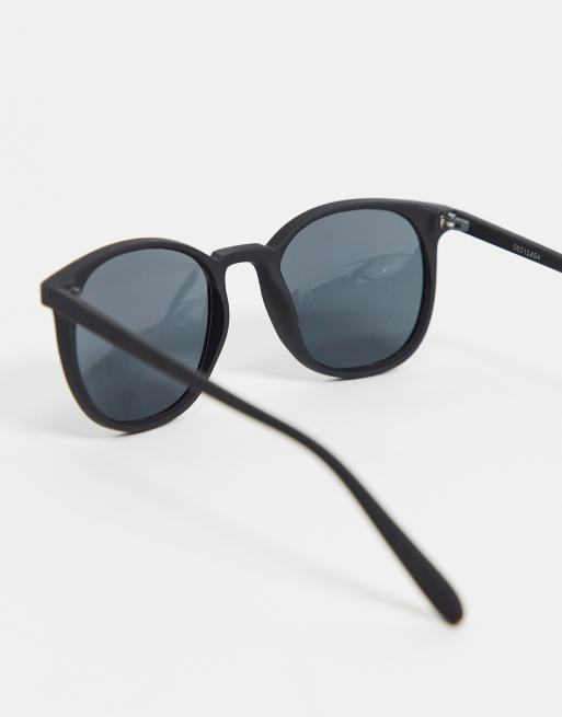 ASOS DESIGN – Eckige Sonnenbrille in Mattschwarz mit getönten Gläsern, 2 von 4