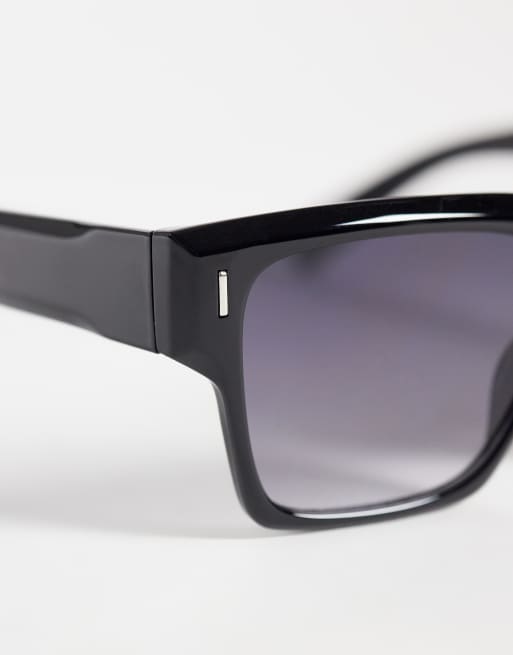 ASOS DESIGN eckige Sonnenbrille in Schwarz mit schwarzen Verlaufsgläsern, 3 von 3