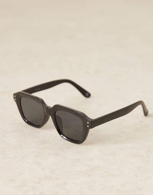 ASOS DESIGN – Eckige Sonnenbrille mit getönten Gläsern und breitem schwarzem Gestell , 2 von 3