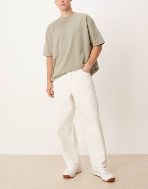 ASOS DESIGN - Ecrufarvede løstsiddende jeans, 2 af 5
