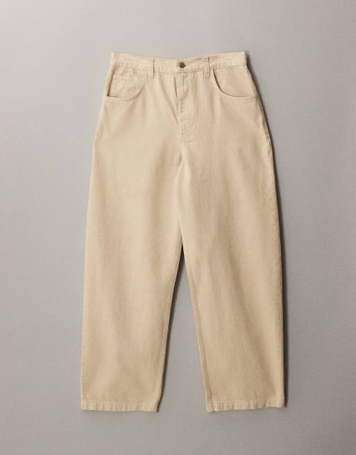ASOS DESIGN - Ecrufarvede løstsiddende jeans, 5 af 7