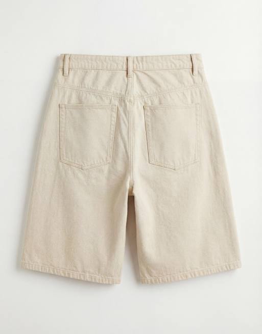 ASOS DESIGN - Ecrufarvede løstsiddende jorts i denim , 7 af 9