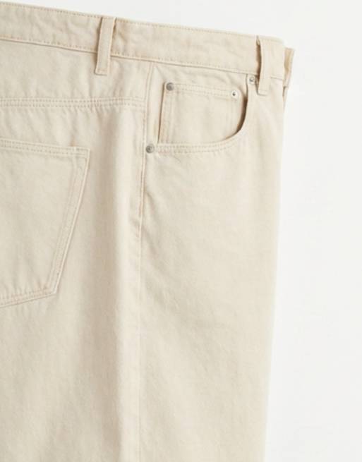 ASOS DESIGN - Ecrufarvede løstsiddende jorts i denim , 9 af 9