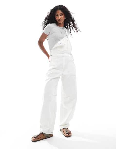 ASOS DESIGN - Ecrufarvede overalls med tøndeformede ben - view 1