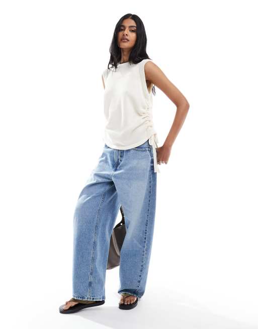 ASOS DESIGN - Ecrufarvet strikket tanktop med rynket design, 3 af 4