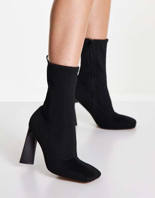 ASOS Slip On Sock Boot Sneakers In Black Knit