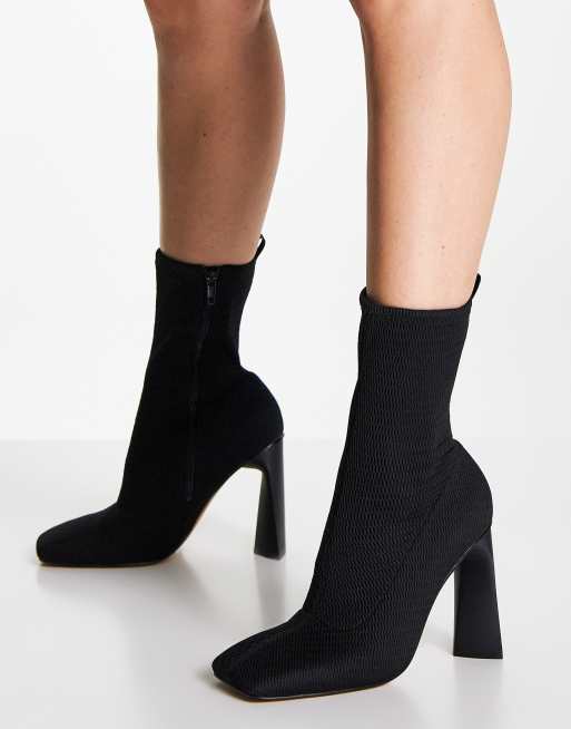 ASOS Slip On Sock Boot Sneakers In Black Knit