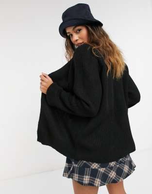 black boxy cardigan