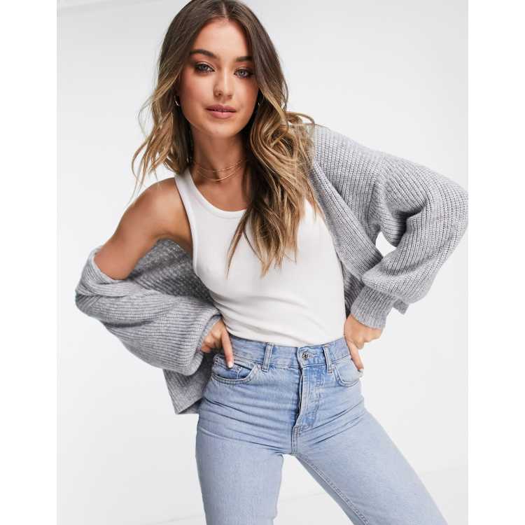 Asos long 2024 grey cardigan