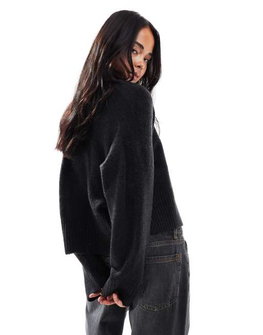 トップス THE EDOONI over cardigan BLACK W124SW6510-