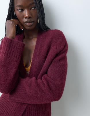 Asos Design Edge To Edge Cardigan In Pink