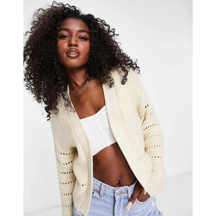 Ae slouchy waffle cardigan on sale sweater