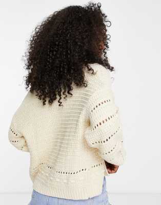 cream edge to edge cardigan