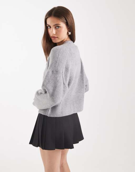 ASOS DESIGN edge to edge cardigan in light grey