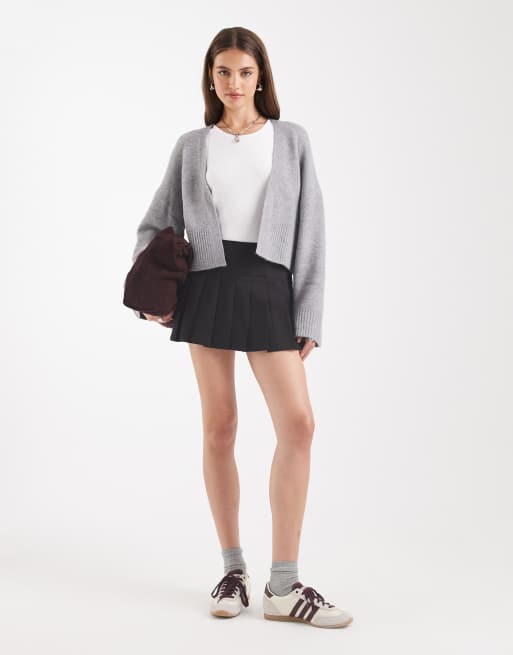 ASOS DESIGN edge to edge cardigan in light grey, 2 of 4