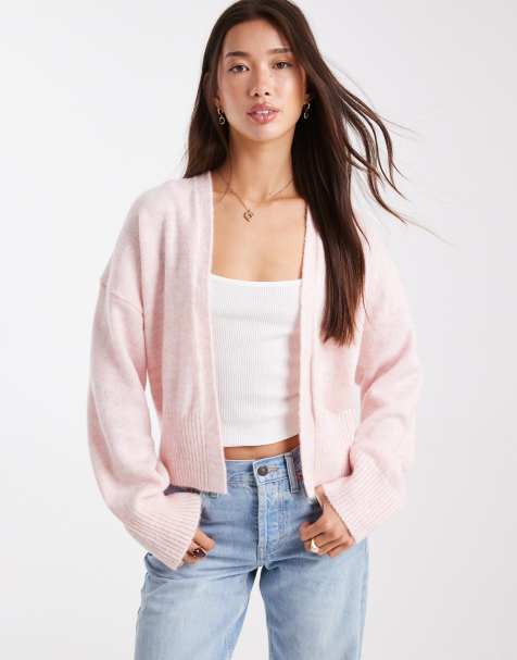 ASOS DESIGN edge to edge cardigan in pink - view 1