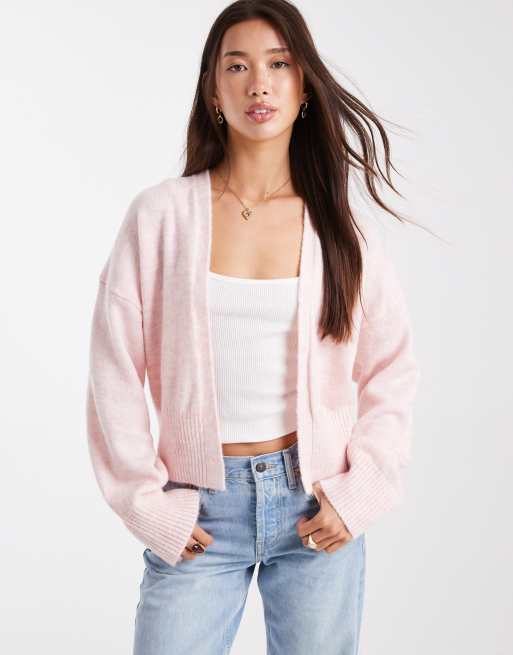 ASOS DESIGN edge to edge cardigan in pink