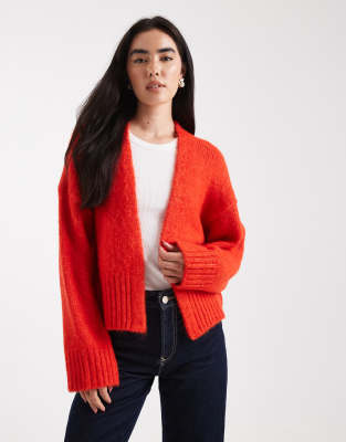 Asos Design Edge-to-edge Cardigan In Red