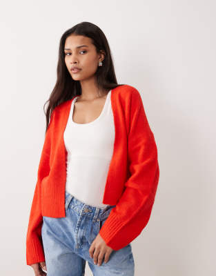 Asos Design Edge-to-edge Cardigan In Red
