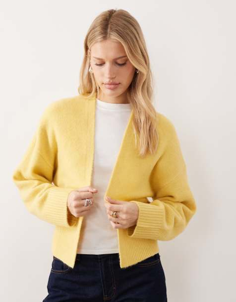 ASOS DESIGN edge to edge cardigan in yellow - view 1