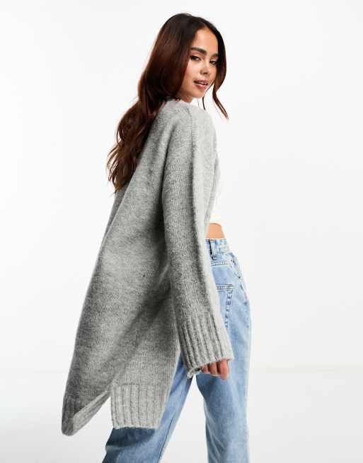 Asos long grey outlet cardigan