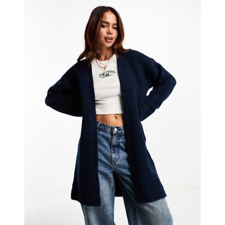 Chunky navy cardigan outlet women's