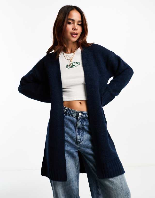 ASOS DESIGN - edge to edge chunky cardigan in navy