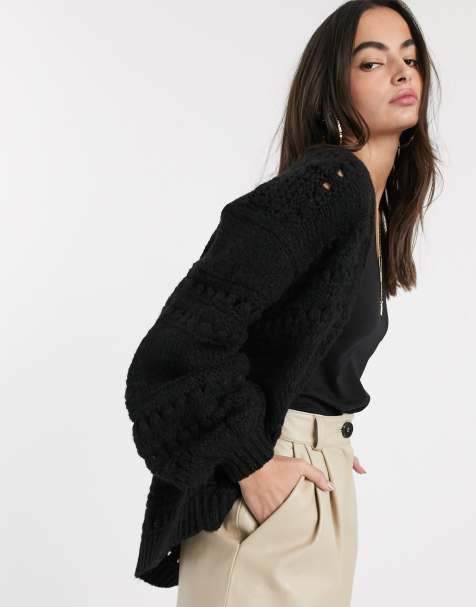 ASOS DESIGN – Edge-to-Edge-Strickjacke mit Ziernähten