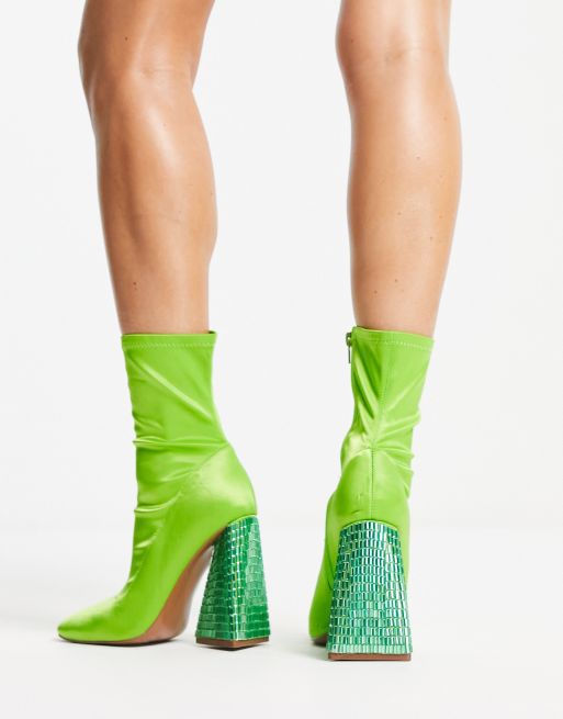 Lime green sock boots sale