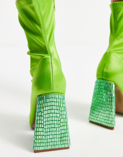 Asos green cheap boots