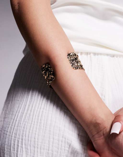 ASOS DESIGN - Édition limitée - Bracelet jonc à détails texturés abstraits effet fondu - Doré, 3 de 3