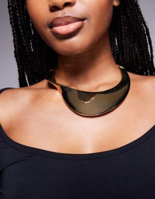 ASOS DESIGN - Édition limitée - Collier ras de cou style torque à détail torsadé épais abstrait - Doré - view 1