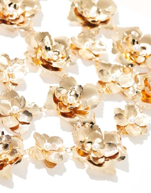 ASOS DESIGN - Édition limitée - Harnais à motif fleurs et perles fantaisie - Doré, 2 de 4