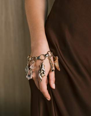 ASOS DESIGN - Édition Limitée - Lot de bracelets à charms - Doré