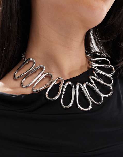 ASOS DESIGN - Edizione limitata - Collana appariscente argentata con dettagli circolari - view 1
