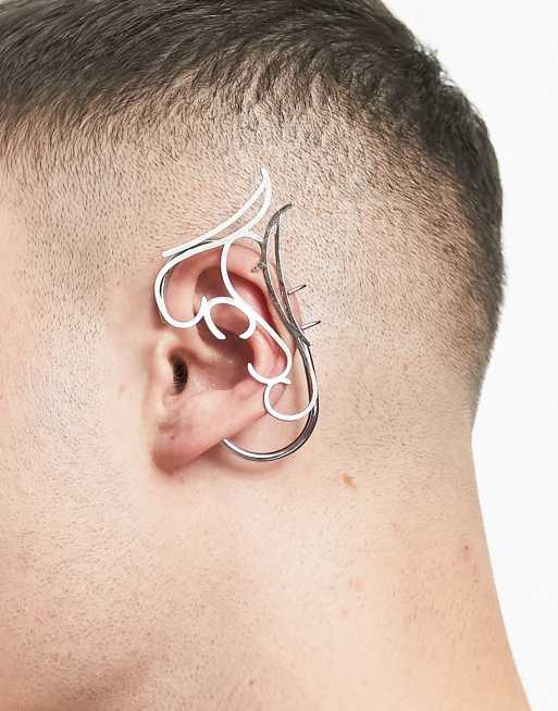 ASOS DESIGN - Een paar elf-achtige oorcuffs in zilverkleur, 2 van 4