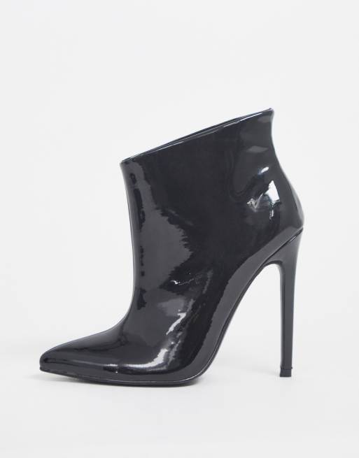 Asos black patent ankle on sale boots