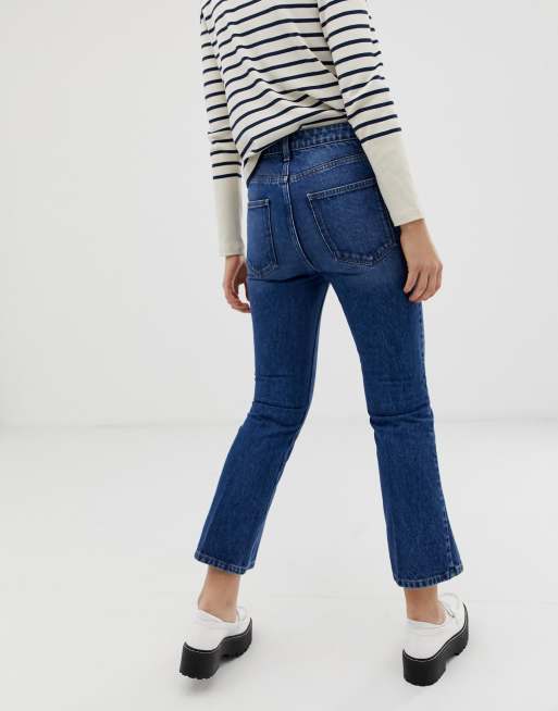 ASOS DESIGN Egerton rigid cropped flare jeans in dark vintage wash