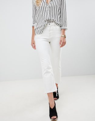 white jeans cropped flare