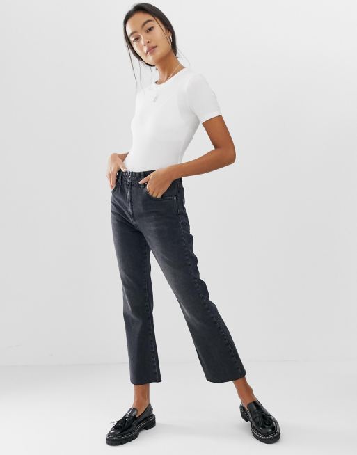 ASOS DESIGN flared jeans in washed black