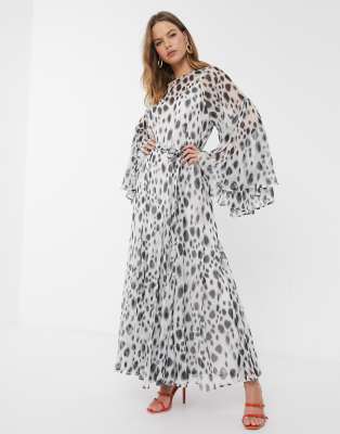 dalmatian print maxi dress