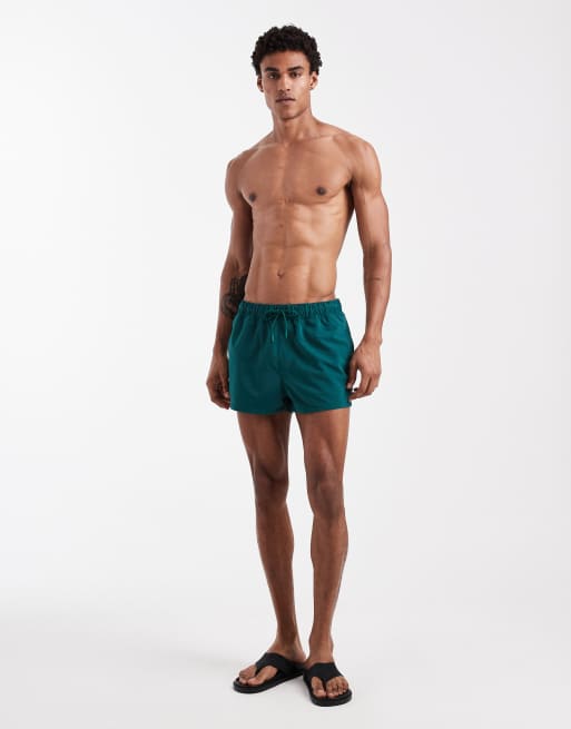 ASOS DESIGN - Ekstra korte mørkegrønne badeshorts, 3 af 5